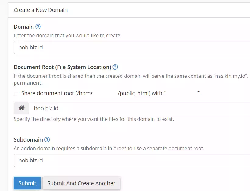 Cara Menambahkan Addon Domain cPanel di Theme Jupiter - 4