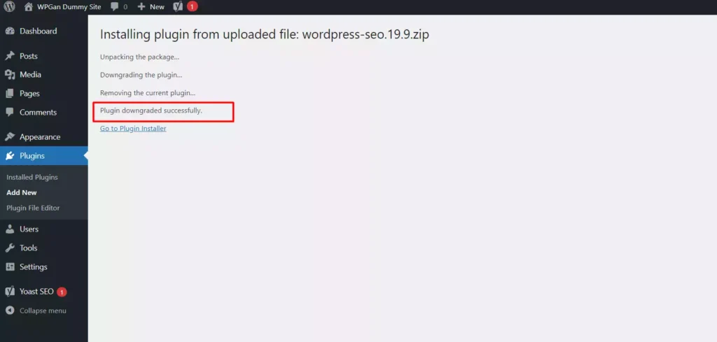 Cara Downgrade Plugin WordPress - 2-4