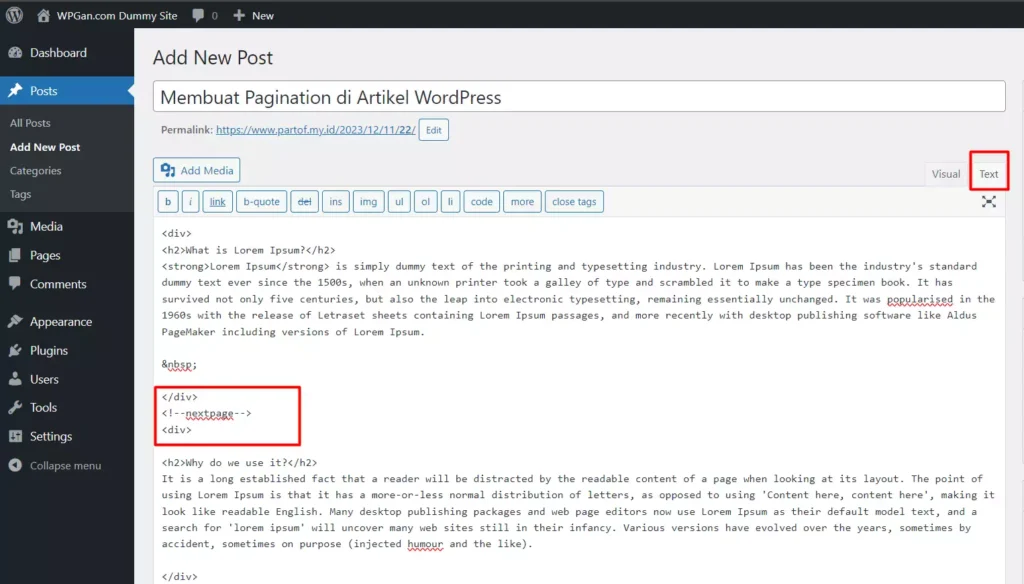 Cara Membuat Pagination di Artikel WordPress - 2-3-2