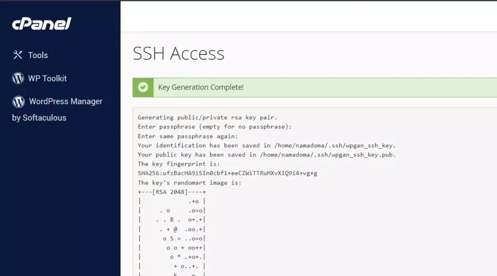 Cara Menambah dan Menggunakan SSH Key di cPanel - 1-5