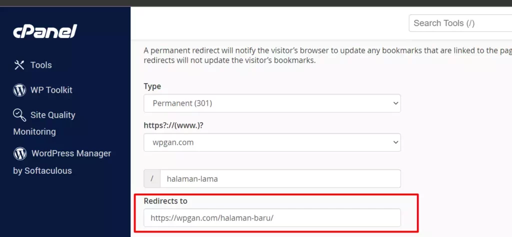 Cara Membuat Redirect di cPanel - 5-1