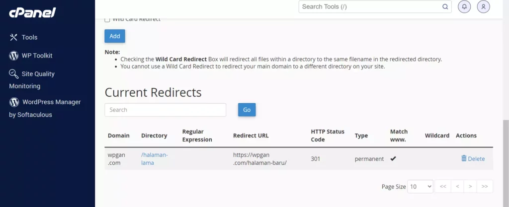 Cara Membuat Redirect di cPanel - 7-1