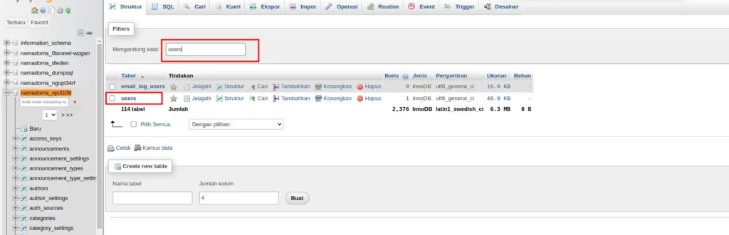 Cara Reset Password OJS Melalui Database - 3-1