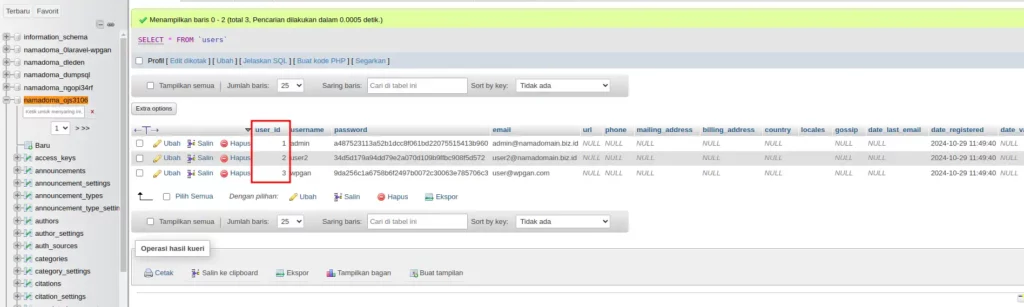 Cara Reset Password OJS Melalui Database - 3-2