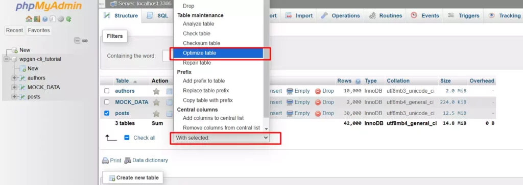 Cara Optimasi Database di phpMyAdmin - 3