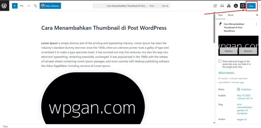 Cara Menambahkan Thumbnail di Post WordPress - 6