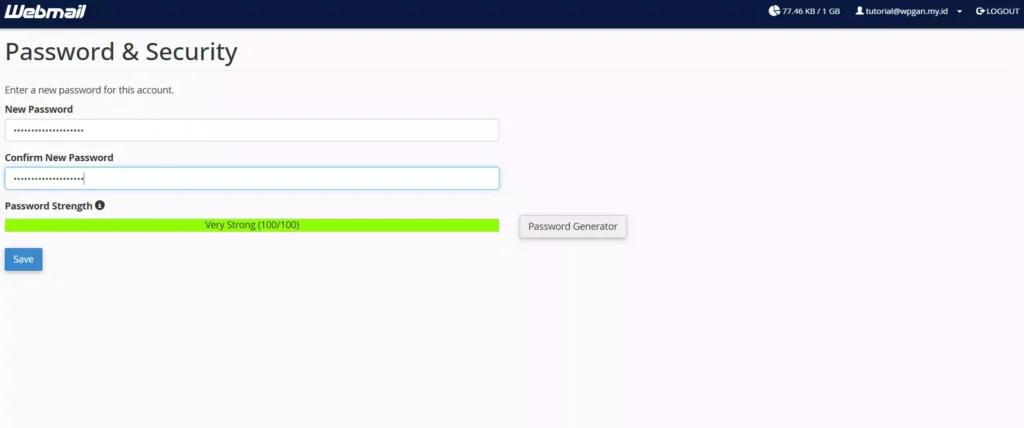 Cara Reset Password Webmail cPanel - 3