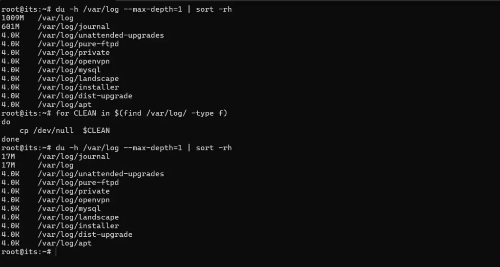 Cara Membersihkan Log Linux - 1-3